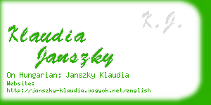 klaudia janszky business card